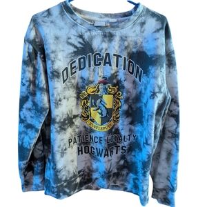 Harry Potter Hufflepuff Gray ti-dye Sweatshirt